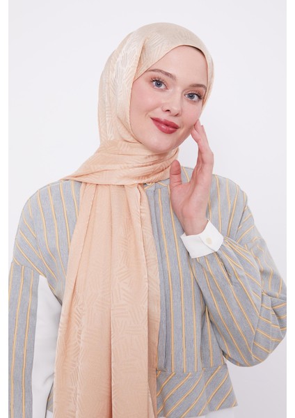 Yavruağzı Çubuk Desen Jakarlı Janjan Şal fiyatları