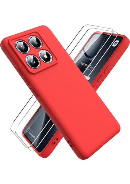 Xiaomi Mi 14T Pro Kılıf Kamera Çevresi Korumalı Imat Lansman Renkli Silikon Kapak+ 1 Adet Ekran Koruyucu