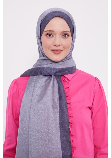 Füme Halka Desen Monogram Şal modelleri