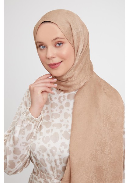 Sütlü Kahve Hologram Desen Jakarlı Janjan Şal fiyatları