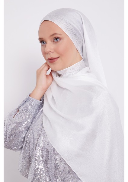 Beyaz Çubuk Şeritli Diamond Şal fiyatları