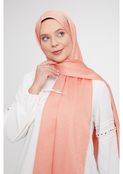 Somon Yuvarlak Desen Jakarlı Janjan Şal