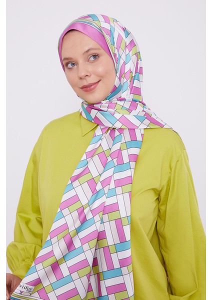 Fuşya Küp Desen Angel Şal