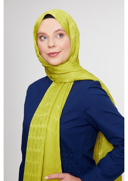 Lime Geometrik Desen Jakarlı Janjan Şal fiyatları