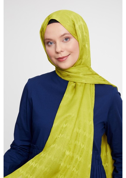 Lime Geometrik Desen Jakarlı Janjan Şal modelleri