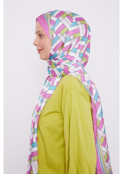 Fuşya Küp Desen Angel Şal modelleri