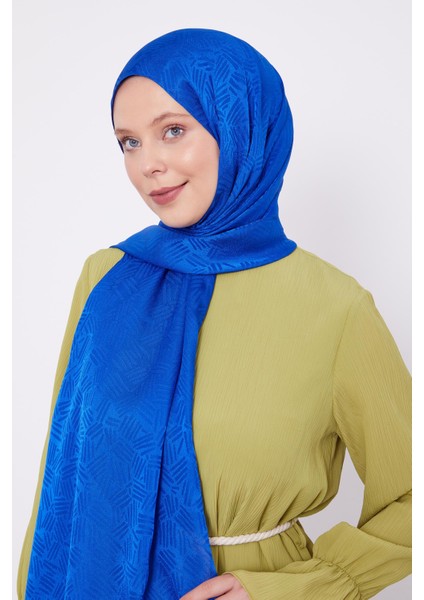 Saks Çubuk Desen Jakarlı Janjan Şal