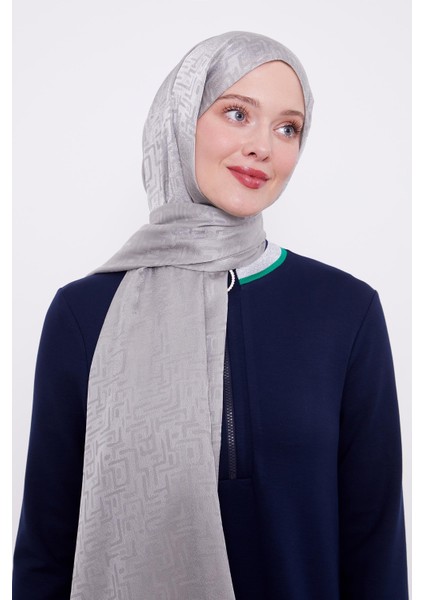 Antrasit Labirent Desen Jakarlı Janjan Şal