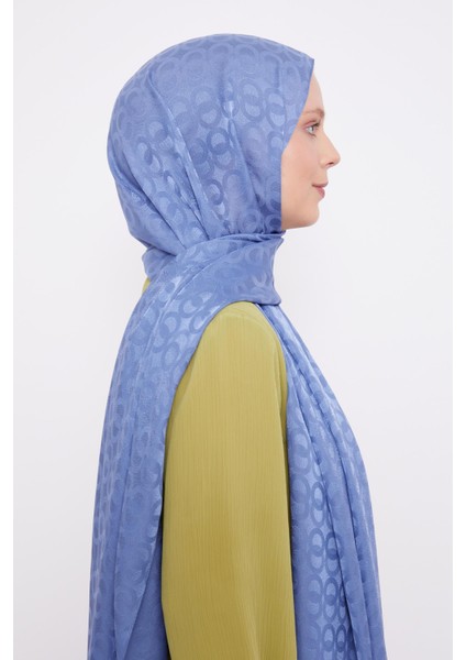 İndigo Halka Desen Jakarlı Janjan şal modelleri