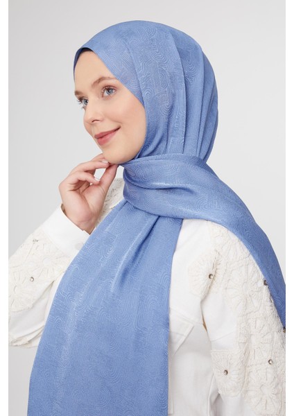 İndigo Hologram Desen Jakarlı Janjan Şal modelleri