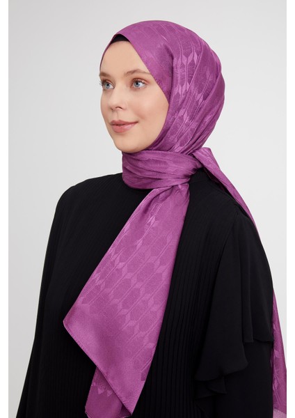 Mürdüm Geometrik Desen Jakarlı Janjan Şal fiyatları