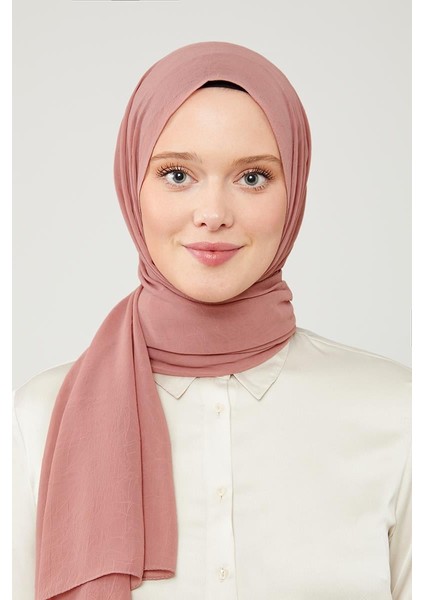 Pembe Düz Renk Frozen Krep Şal