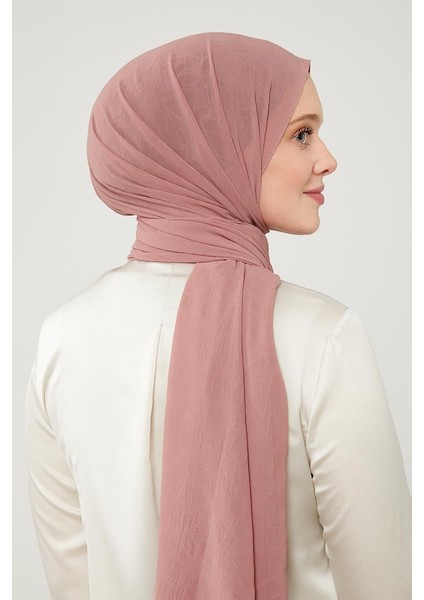 Pembe Düz Renk Frozen Krep Şal