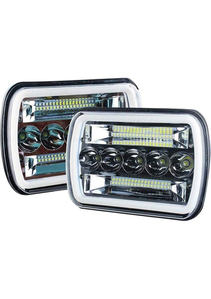 Çift 7x6 Inç LED Far Drl Jeep Cherokee Wrangler Xj Yj Için (Yurt Dışından)