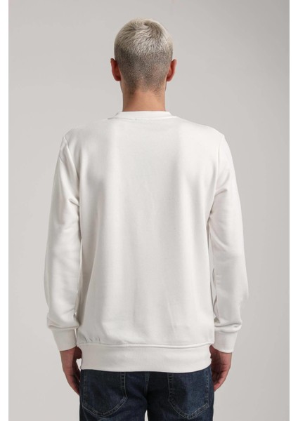 Bisiklet Yaka Siyah Slim Fit Sweatshirt 24FWM60171