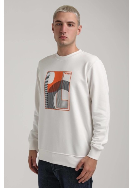 Bisiklet Yaka Siyah Slim Fit Sweatshirt 24FWM60171