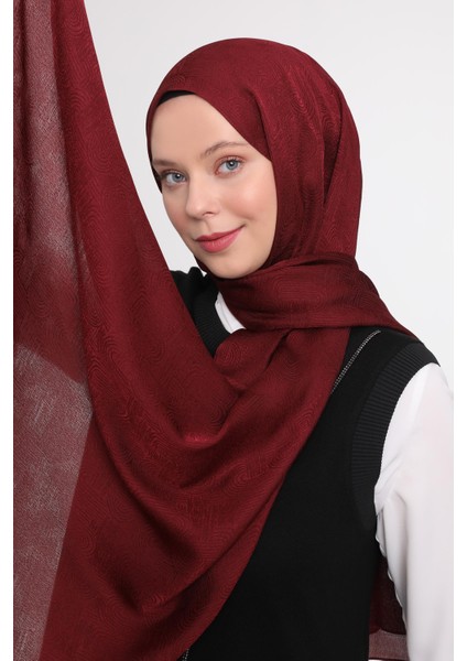 Bordo Hologram Desen Jakarlı Janjan Şal fiyatları