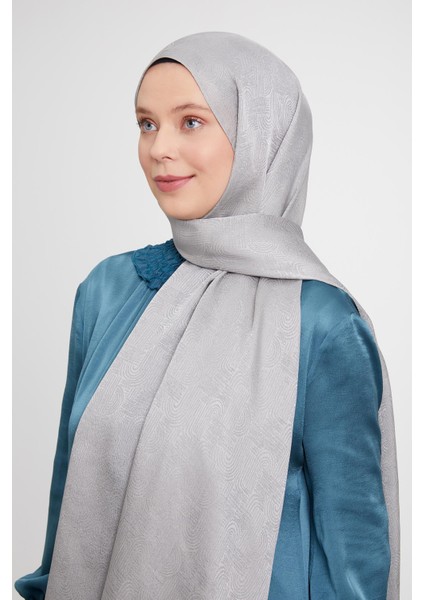 Füme Hologram Desen Jakarlı Janjan Şal