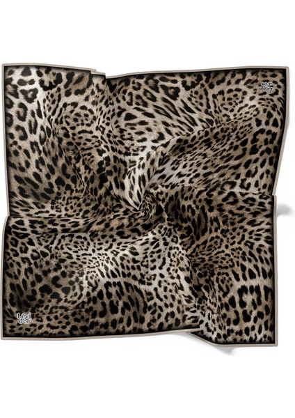 Siyah Leopar Desen Twill Ipek Esarp fiyatları
