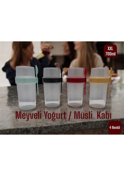 Xxl Meyveli Yoğurt Kabı*müsli Kabı*4 RENKLI*700ML