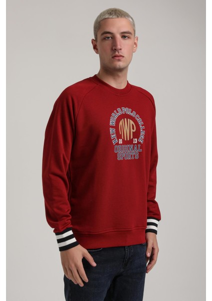 Bisiklet Yaka Ekru Slim Fit Sweatshirt 24FWM60187