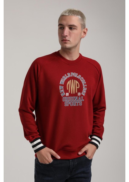 Bisiklet Yaka Ekru Slim Fit Sweatshirt 24FWM60187
