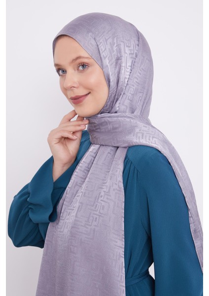 Gümüş Labirent Desen Jakarlı Janjan Şal fiyatları