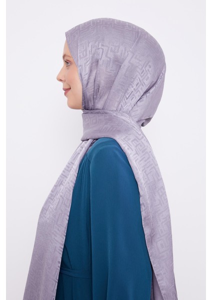 Gümüş Labirent Desen Jakarlı Janjan Şal modelleri