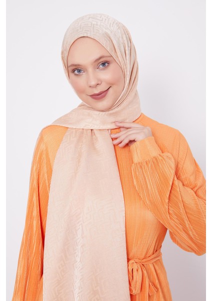 Yavruağzı Labirent Desen Jakarlı Janjan Şal fiyatları