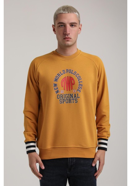 Bisiklet Yaka Ekru Slim Fit Sweatshirt 24FWM60187