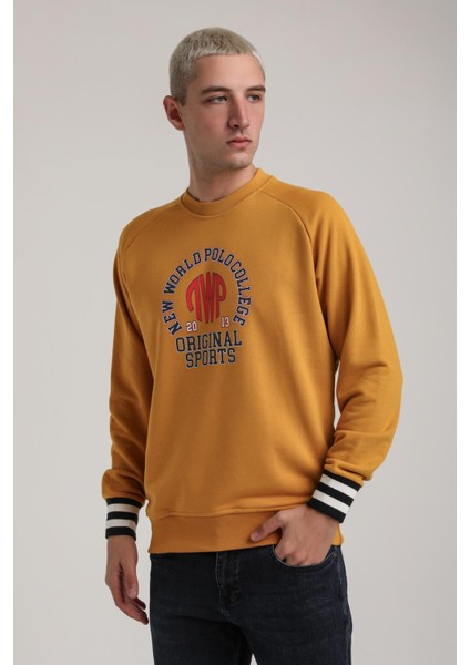 Bisiklet Yaka Ekru Slim Fit Sweatshirt 24FWM60187