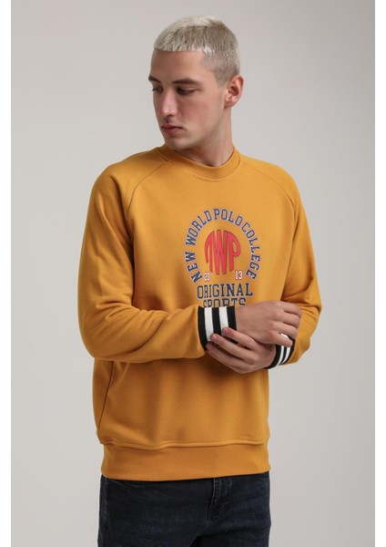 Bisiklet Yaka Ekru Slim Fit Sweatshirt 24FWM60187