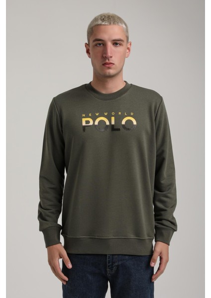 Bisiklet Yaka Lacivert Slim Fit Sweatshirt 24FWM60186