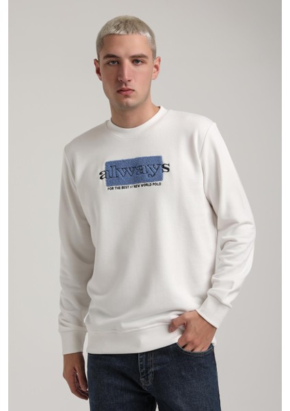 Bisiklet Yaka Lacivert Slim Fit Sweatshirt 24FWM60201 fırsatları