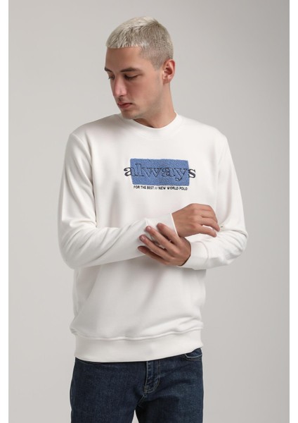 Bisiklet Yaka Lacivert Slim Fit Sweatshirt 24FWM60201 indirimleri