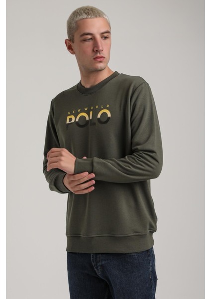 Bisiklet Yaka Lacivert Slim Fit Sweatshirt 24FWM60186