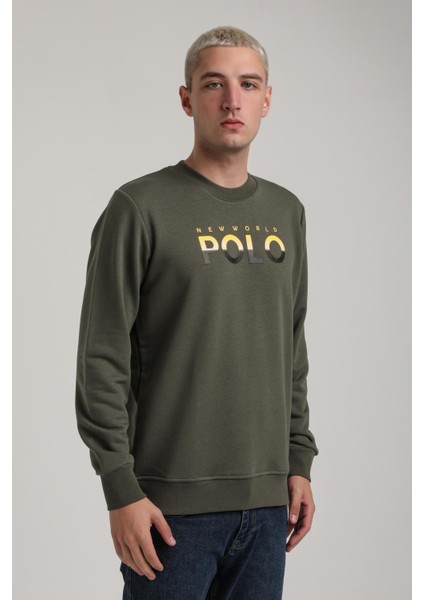 Bisiklet Yaka Lacivert Slim Fit Sweatshirt 24FWM60186