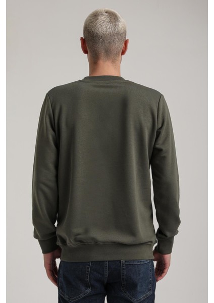 Bisiklet Yaka Lacivert Slim Fit Sweatshirt 24FWM60186