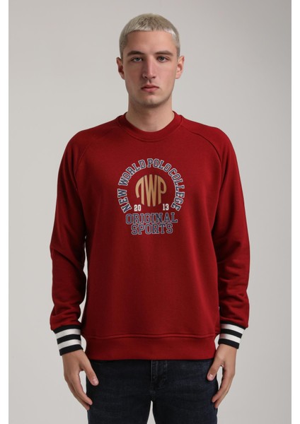 Bisiklet Yaka Ekru Slim Fit Sweatshirt 24FWM60187