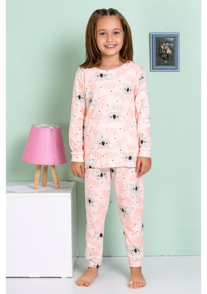 Elmp Pudra Koala Desenli %100 Pamuk Kız Çocuk Pijama Takımı 1-13 Yaş 4063 fiyatları