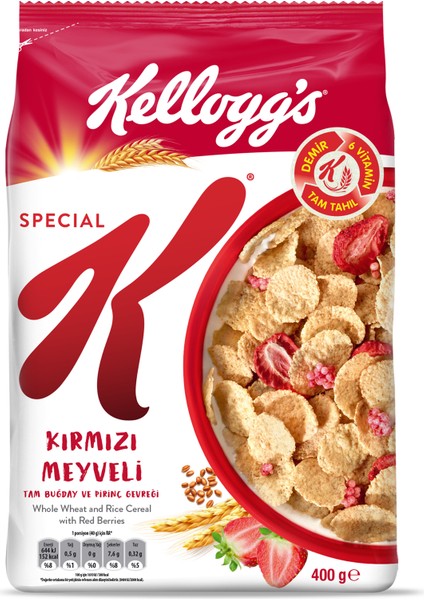 Special K Kırmızı Meyveli Kahvaltılık Tam Buğday ve Pirinç Gevreği 400 gr x 10 Adet