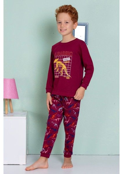 Elmp Dinazor Desenli %100 Pamuk Erkek Çocuk Pijama Takımı 1-13 Yaş 3069