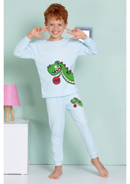 Elmp Dinazor Desenli %100 Pamuk Erkek Çocuk Pijama Takımı 1-13 Yaş 3065