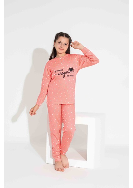 Tarp Somon Yıldızlı Interlok Kız Çocuk Pijama Takımı 6-15 Yaş 2721-2722-S