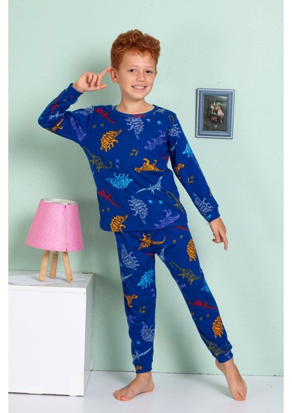 Elmp Dinazor Desenli %100 Pamuk Erkek Çocuk Pijama Takımı 1-13 Yaş 3063
