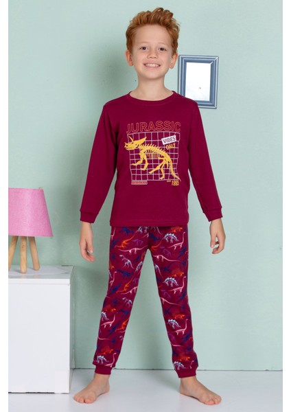 Elmp Dinazor Desenli %100 Pamuk Erkek Çocuk Pijama Takımı 1-13 Yaş 3069