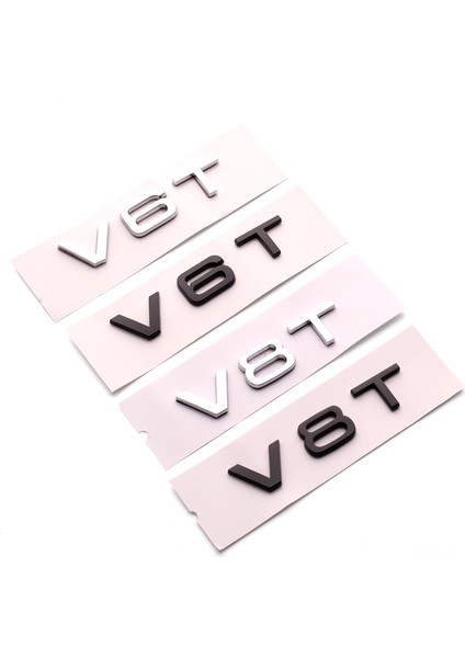 Abs 3D Krom Harfler Araba Çıkartmaları V8T V6T Logo Audi A4 A1 A5 Q3 Q5 Q7 S5 A6 V6T S8 V8T Amblem Rozet Çıkartması Aksesuarları (Yurt Dışından)