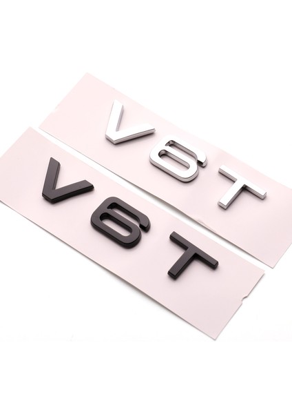 Abs 3D Krom Harfler Araba Çıkartmaları V8T V6T Logo Audi A4 A1 A5 Q3 Q5 Q7 S5 A6 V6T S8 V8T Amblem Rozet Çıkartması Aksesuarları (Yurt Dışından)