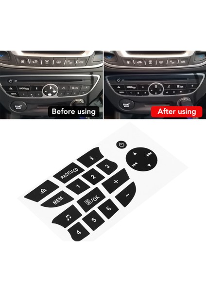 Araba Düğmesi Tamir Çıkartmaları CD Radyo Ses Düğmesi Onarım Çıkartmaları Çıkartmalar Renault Clio ve Megane 2009-2011 Için Twingo (Yurt Dışından)