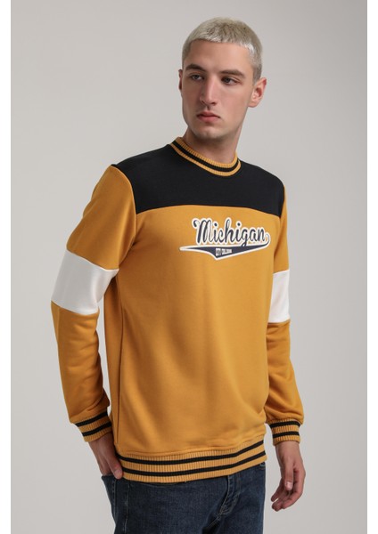 Bisiklet Yaka Lacivert Slim Fit Sweatshirt 24FWM60192 fırsatları